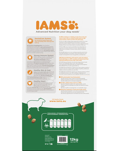 IAMS For Vitality Adult Small & Medium Breed Lamb Granule s jahňacím mäsom 12 kg