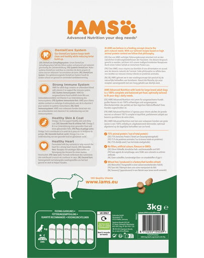 IAMS For Vitality Adult Large Breed Lamb Granule s jahňacím mäsom 3 kg