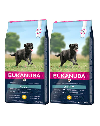 EUKANUBA Active Adult Large Breeds Chicken bohatá na čerstvé kuracie 2 x 15kg