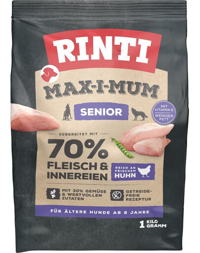 RINTI MAX-I-MUM Senior Chickens kuracím mäsom pre staršie psy 1 kg