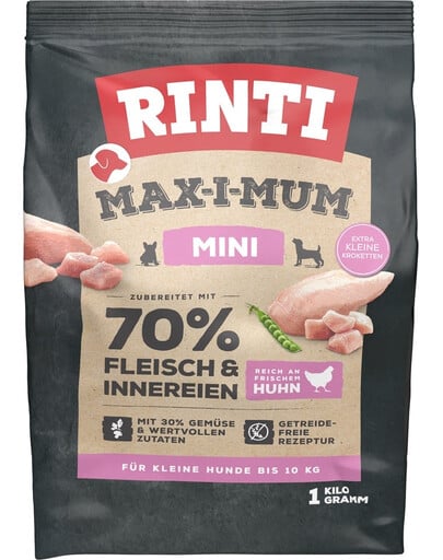 RINTI MAX-I-MUM Mini Adult Chicken s kuracím mäsom pre malé plemená 1 kg