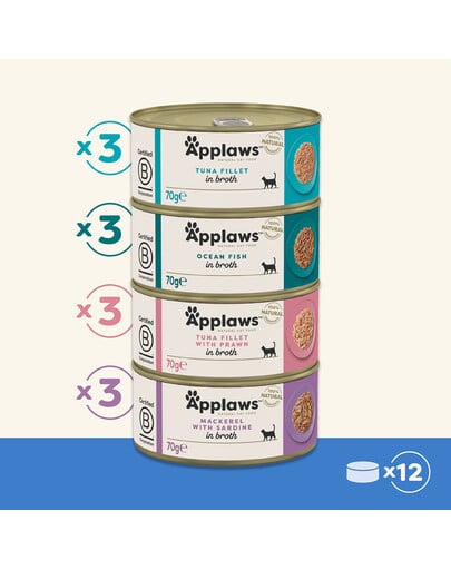 APPLAWS Cat Tin Multipack 12 x 70g Fish Collection