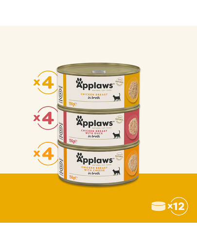 APPLAWS Applaws Cat Tin 12x156g Chicken Selection Broth Multipack