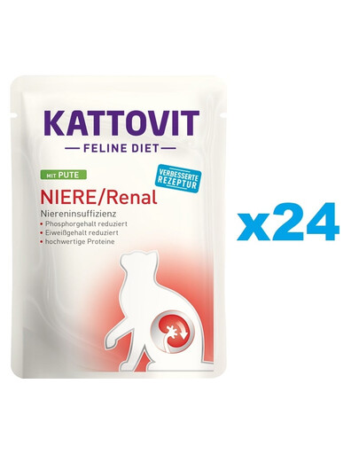 KATTOVIT Feline Diet Niere/Renal s morčacím 24 x 85 g