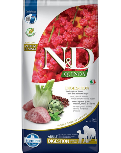 N&D Quinoa Dog Adult Medium&Maxi Digestion Lamb & Fennel 7 kg