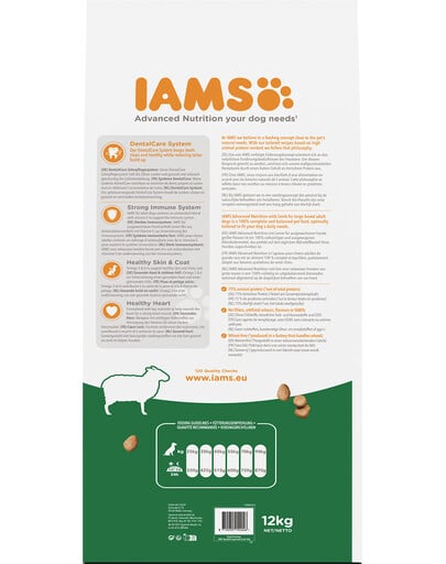 IAMS For Vitality Adult Large Breed Lamb Granule s jahňacím mäsom 12 kg