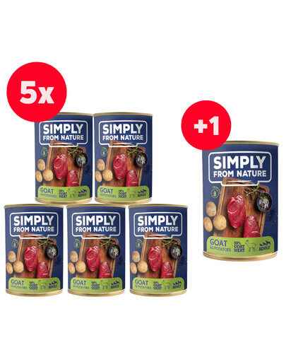 SIMPLY FROM NATURE Kozie mäso a zemiaky 5 x 400 g + 400 g ZADARMO