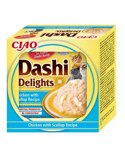 INABA Cat Dashi Delights Kuracie mäso a mušle 70 g