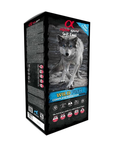 ALPHA SPIRIT Kompletné suché mäkké krmivo pre psov Wild Fish 9 kg (45 x 200 g)