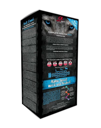 ALPHA SPIRIT Kompletné suché mäkké krmivo pre psov Wild Fish 9 kg (45 x 200 g)