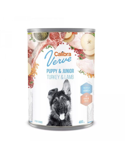 CALIBRA Dog Verve GF Puppy&Junior Turkey&Lamb 400 g