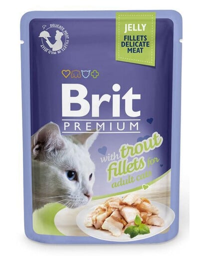 BRIT Premium Cat  Fillets in Jelly vlhké krmivo so pstruhom pre mačky 24x85 g