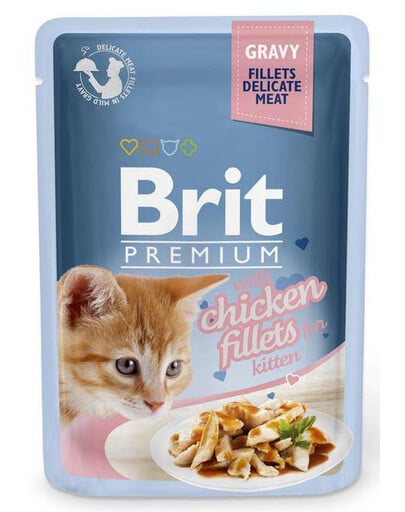 BRIT Premium Cat Fillets in Gravy Kitten kuracie mokré krmivo pre mačiatka 24x85g