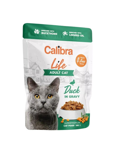 CALIBRA Cat Life Pouch Adult Duck in gravy 85 g kačica v omáčke pre mačky
