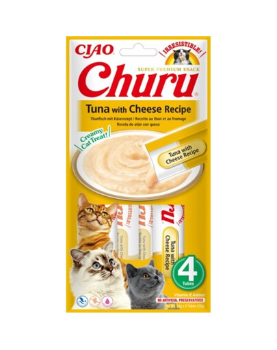 INABA Churu Tuna with cheese 4x14g tuniak so syrom pre mačku