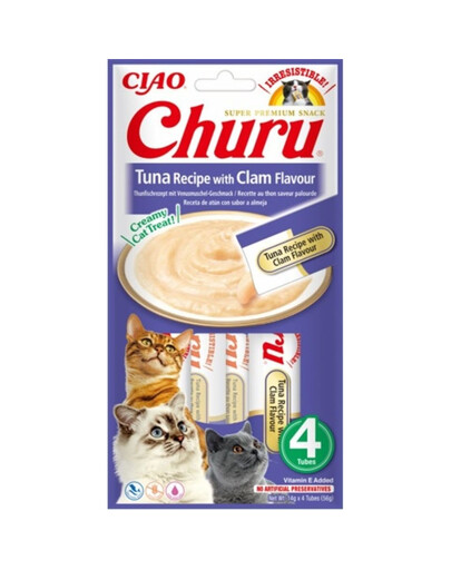 INABA Churu Tuna with clam flavour 4x14g tuniak s mušľami pre mačku