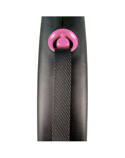 FLEXI Vodítko Black Design S pásik 5 m ružový