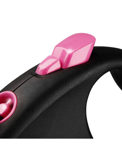 FLEXI Vodítko Black Design S pásik 5 m ružový