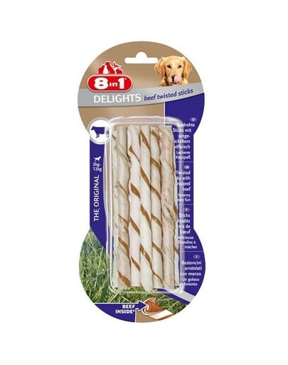 8IN1 Przysmak Delights Beef Twisted Sticks 10 Szt