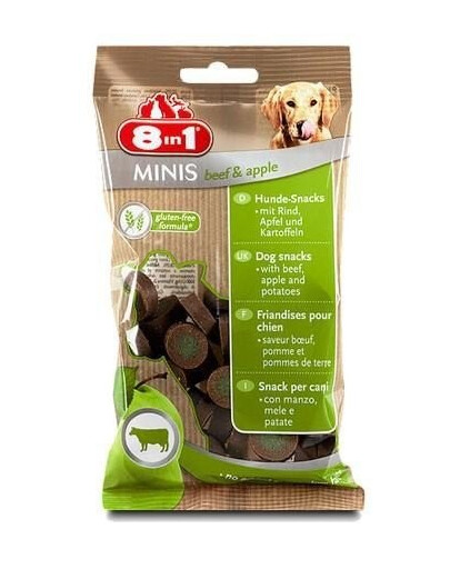 8IN1 Maškrta Minis Beef & Apple 100 g