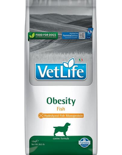 FARMINA Vet Life Obesity Fish diétne krmivo pre dospelých psov 12 kg