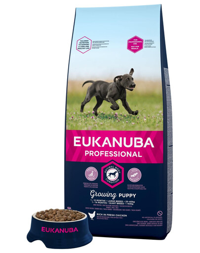 EUKANUBA PROFESSIONAL Growing Puppy Large Granule pre psov bohaté na čerstvé kura 18 kg