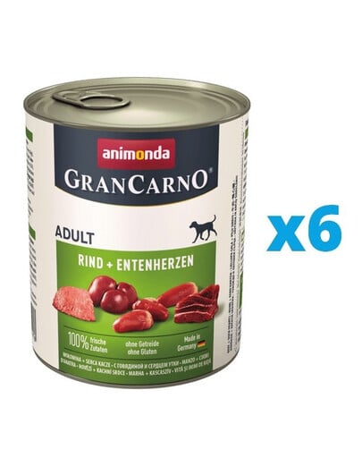 ANIMONDA GranCarno hovädzie s kačacími srdciami 6 x 800 g