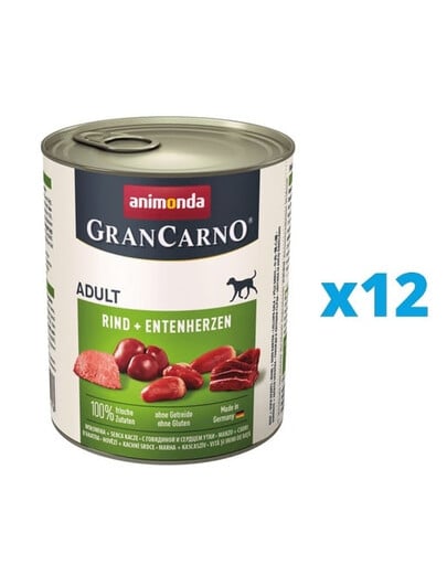 ANIMONDA GranCarno hovädzie s kačacími srdciami 12 x 800 g