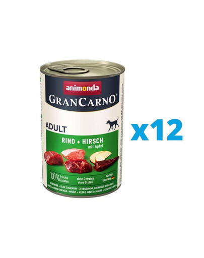 ANIMONDA GranCarno hovädzie/jeleň/jablko 12 x 400 g