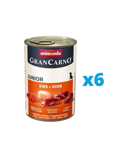 ANIMONDA GranCarno Junior hovädzie s kuracím 6 x 400 g