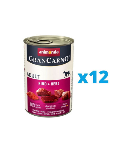 ANIMONDA GranCarno hovädzie mäso a srdce 12 x 400 g