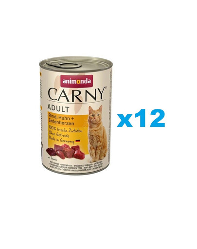 ANIMONDA Carny Adult hovädzie, kuracie a kačacie srdcia 12 x 800 g