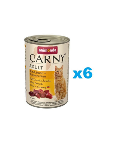 ANIMONDA Carny Adult hovädzie, kuracie a kačacie srdcia 6 x 800 g