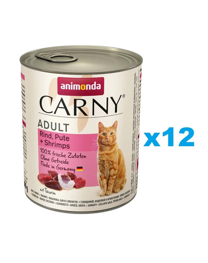 ANIMONDA Carny Adult hovädzie, morčacie a krevety 12 x 800 g