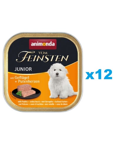 ANIMONDA Vom Feinsten paštéta pre šteňatá hydina, morčacie srdcia 12 x 150g