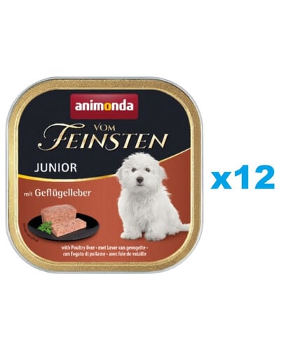 ANIMONDA Vom Feinsten Junior Krmivo pre psov s kuracou pečeňou 12 x 150g