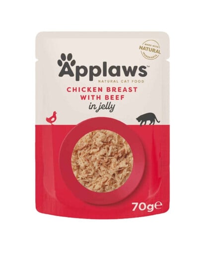 APPLAWS Cat JELLY kuracie prsia a HOVÄDZIE v želé 70 g