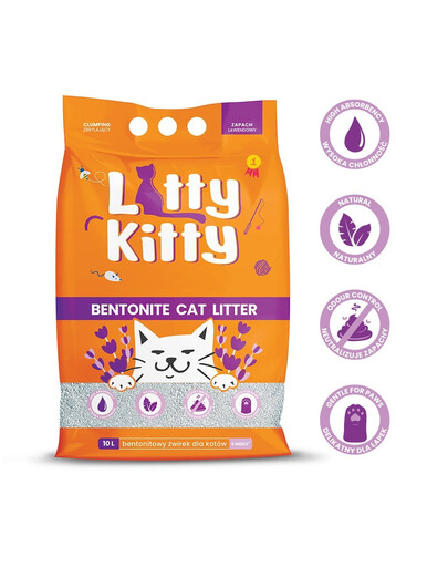 LITTY KITTY Bentonit - Levanduľové bentonitové stelivo 10 L (8 kg)