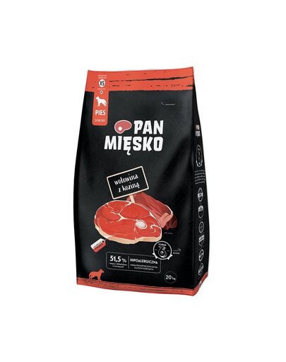 PAN MIĘSKO Hovädzie a kozie mäso XS 20kg