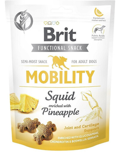 BRIT Care Dog Functional Snack Mobility Squid 150g mäkká pochúťka s kalamármi