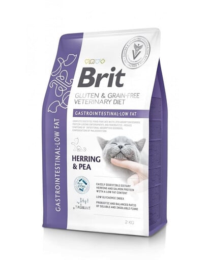 BRIT Veterinary Diets Cat Grain Free Gastrointestinal Low Fat 2 kg pri poruchách tráviaceho systému mačky