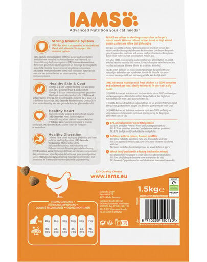 IAMS for Vitality Granule pre dospelé mačky s kuracím mäsom 1,5 kg