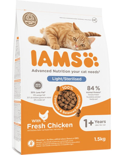 IAMS for Vitality Granule pre dospelé mačky po kastrácii s kuracím mäsom 1,5 kg