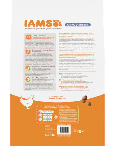 IAMS for Vitality so zníženým obsahom tuku pre dospelé mačky po sterilizácii 10 kg