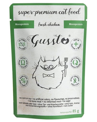 GUSSTO Cat Fresh Chicken pre mačky, čerstvé kura 85 g