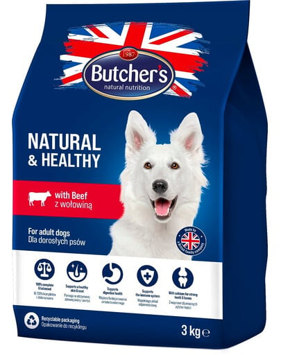 BUTCHER'S Natural&Healthy Dog hovädzie 3 kg