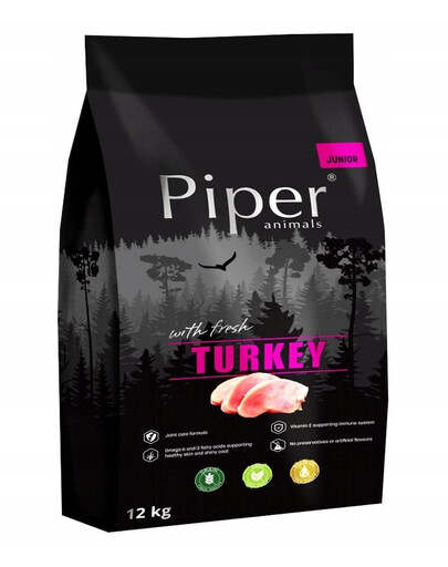 PIPER Junior Suché krmivo pre psov s morčacím mäsom 12 kg