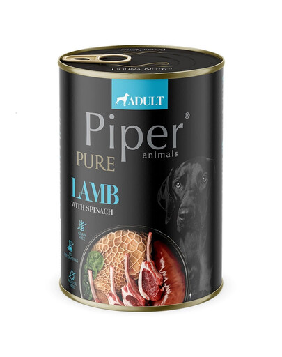 PIPER Pure jahňacie so špenátom 400g vlhké krmivo pre psov