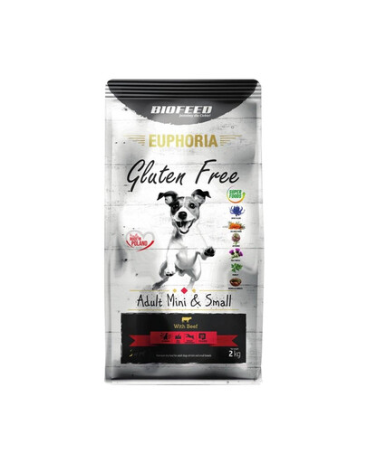 BIOFEED EUPHORIA Gluten Free s hovädzím mäsom pre šteňatá mini a malých plemien 2 kg