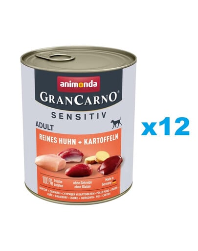 ANIMONDA Grancarno Sensitive kuracie a zemiaky 12 x 800g